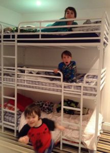 Triple tier bunk bed