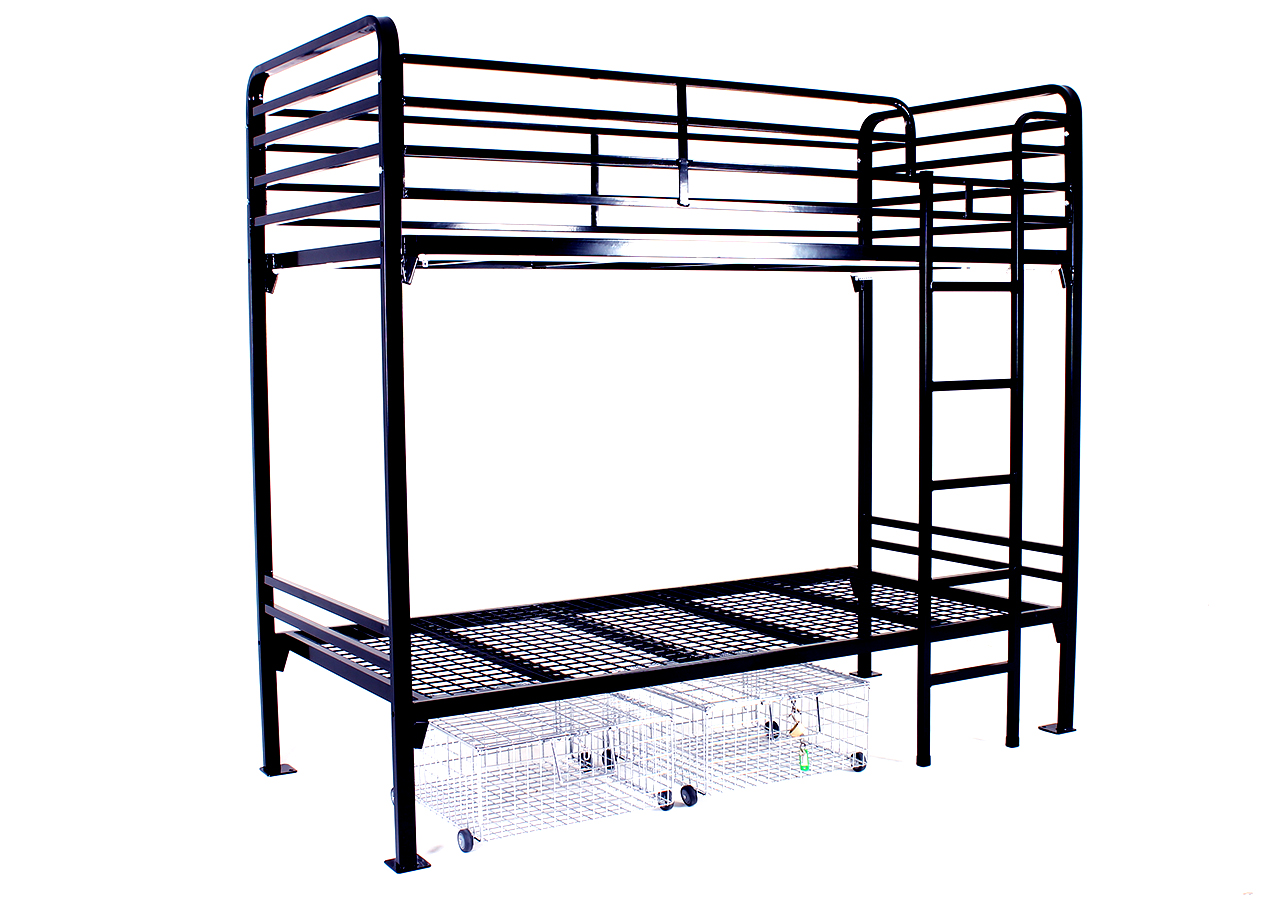 Contract Bunk Bed - Two Tier with under bed storage lockers. For Hostel Bunk Beds 101