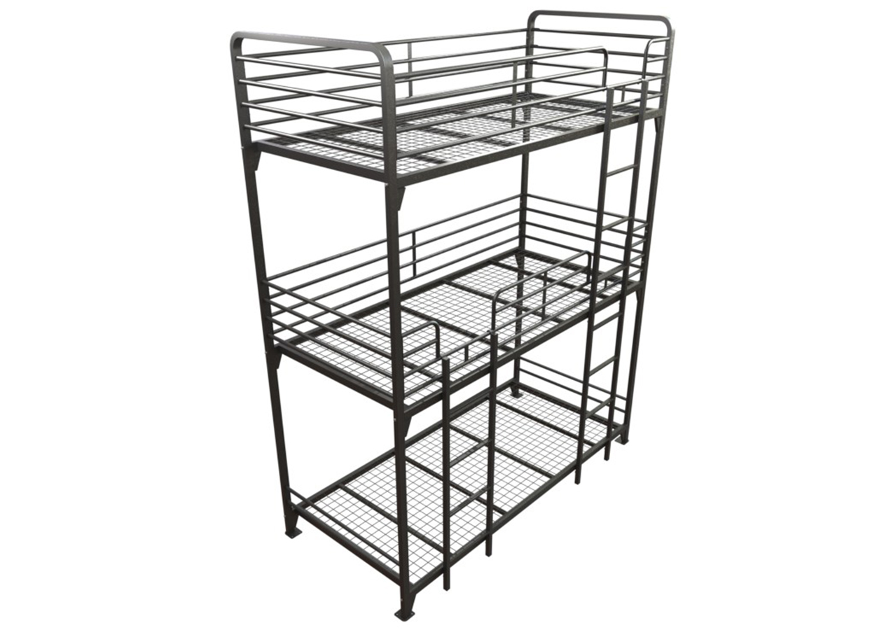 Image of a triple bunk bed. Bunk beds are available in triple or double.