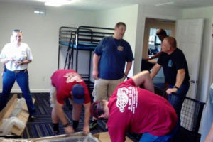 San Francisco fire department assembling the Dallas D2 camp bunk bed