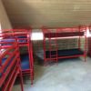 Red Single over Single Bunk Beds (Metal, Commercial Strength)