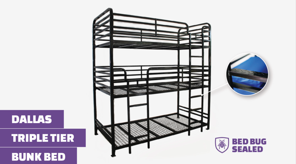 Heavy Duty Triple Bunk Bed for 3 Adults