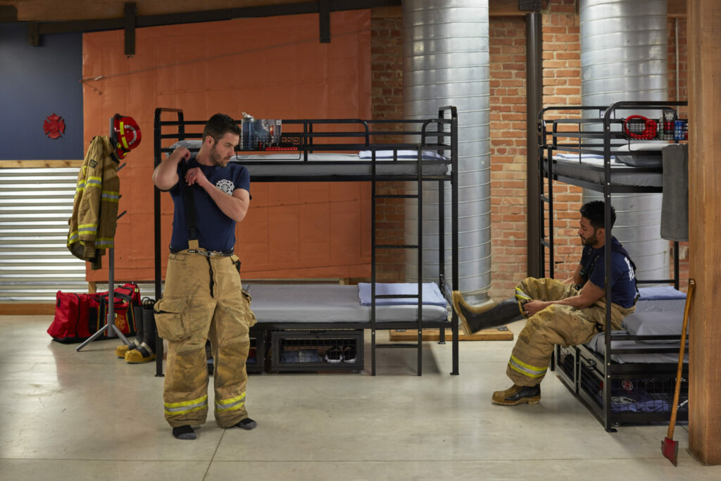 Firefighters using Dallas Single Over Single Bunk Bed