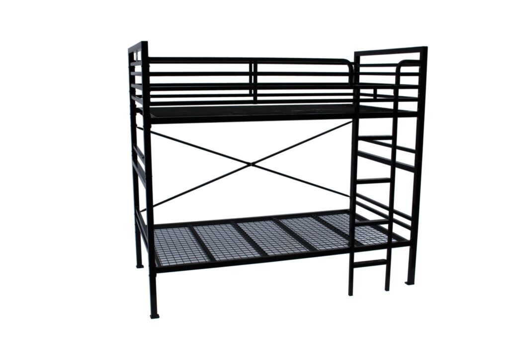 Single Over Single Detachable Black Metal Bunk Bed Frame